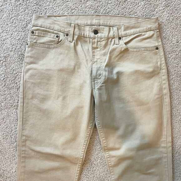 Levis 511 Pants Mens 36x32 Tan Utility Khaki Work Red Tab Straight - Picture 2 of 11